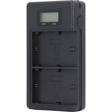 Chargeur de Batterie à Double Emplacement pour LP E6 E6NH, Chargeur de Batterie D'appareil Photo de Type C avec Affichage LED pour 5DS 5D Mark III 5D Mark II 6D 7D Mark II (1/5)