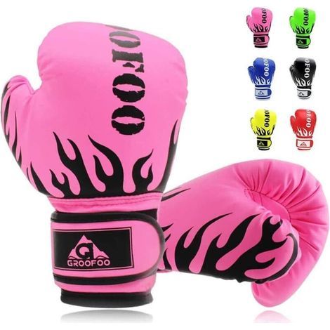 Guantoni da boxe per bambini dai 9 ai 14 anni, 170 g (6 oz), rosa, ideali per allenamento al sacco, MMA, Muay Thai, kickboxing e arti marziali. (1/5)