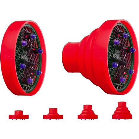 Difusor silicona para secador pelo cápsula interna vaporizar aceites esenciales Color: Rojo