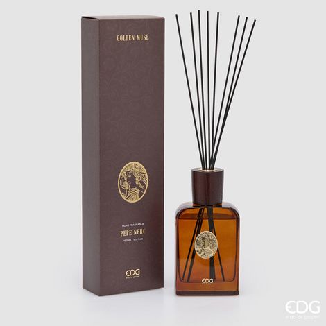 EDG Enzo De Gasperi Profumatore Ambiente Bottiglia Diva 490 ml Pepe Nero – Diffusore Fragranza Design Elegante