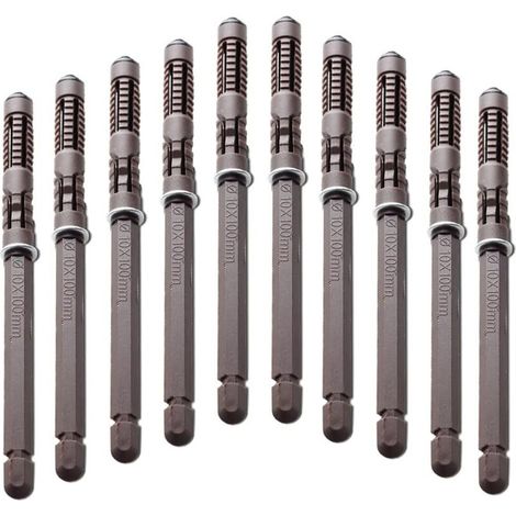 Set di 10 staffe invisibili e resistenti in legno per mensole flottanti, complete di viti - Per ferramenta regolabile - Per mensole (diametro 10 x 100 mm)