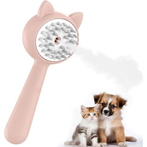 Brosse à Vapeur pour Chat, Brosses pour Chiens, 3 en 1 brosse à vapeur pour chats nettoyeur, brosse de soin massage en silicone (1/4)