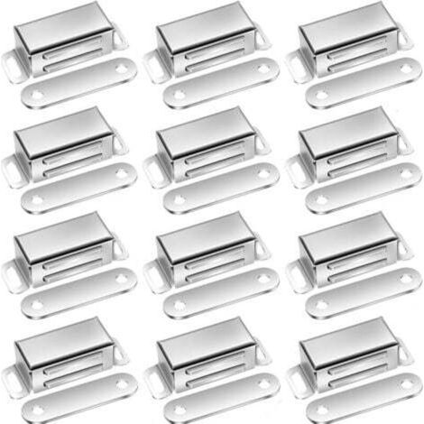 12 extra starke Magnete für Schranktüren, Türmagnete, Schrankmagnete aus Edelstahl, Möbelmagnete, Magnetverschluss