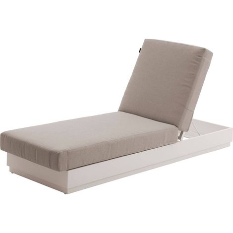 Letto da piscina allure in poliestere e alluminio color avena  - Hespéride
