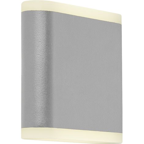 Searchlight Stratford Applique LED da esterno Up/Down Grigio, Diffusore Satinato IP44 4000K (1/5)