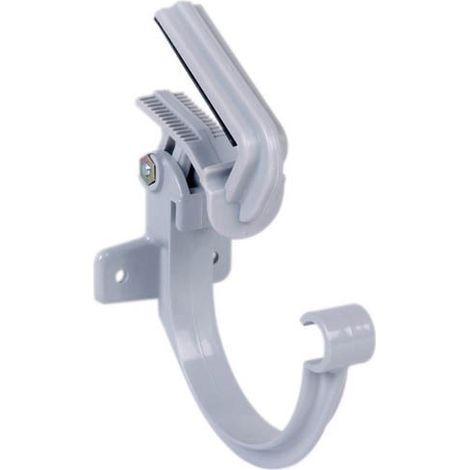 Nicoll – Crochet de gouttière en PVC gris – Fixation pour couverture ondulée 1 à 16 mm – S'adapte à verre et plastique – Jeu de cale inclus