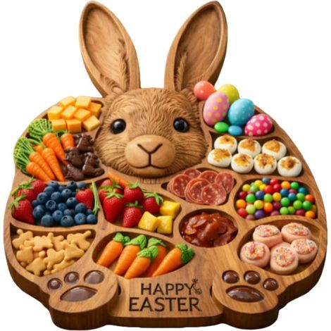 Planche À Apéritif Lapin - Planche En Bois Rustique Pour Service De Fromages Et Desserts - 55 x 50 cm - 1 Pièce (1/4)