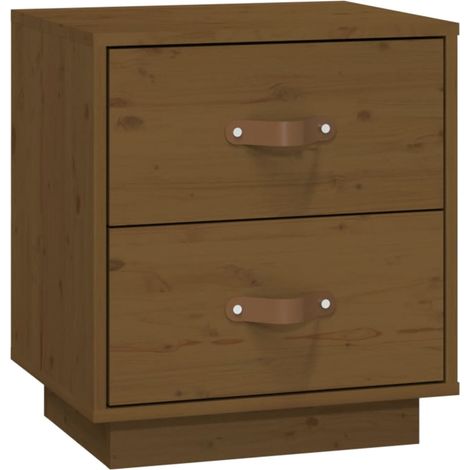 Maison Exclusive - Mesita de noche madera maciza de pino marrón m