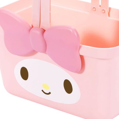 Panier de rangement adorable et portable, avec égouttoir pour vêtements, idéal pour la douche et la maison, rose lapin. (1/4)