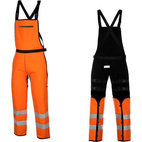 PATTONES - Peto protector desbrozadora solapa broche naranja Talla L