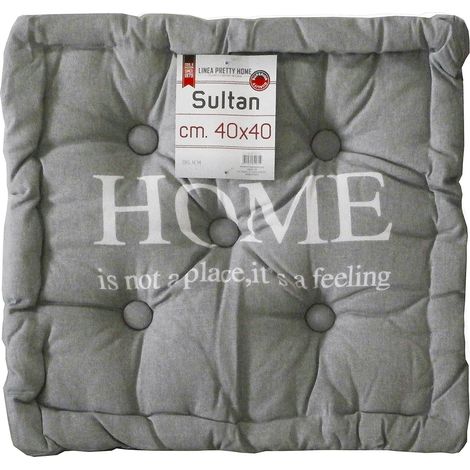 Cuscino arredo sedia cucina sala camera mattonella 100% cotone imbottito sultan Dis3 - 40x40 cm