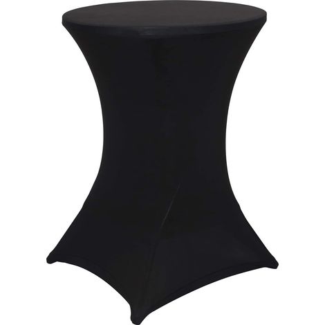 nappes à Coins carrés Extensibles en Spandex pour Cocktail 80x110cm Table Haute ajustée Noire, Nappe Ronde pour Cocktail pour Table de Banquet de Cocktail de Mariage