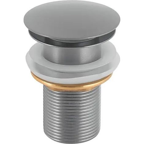 Clic-clac Ablaufventil aus gebürstetem Edelstahl 9-10 x 6 x 6 cm (1/2)