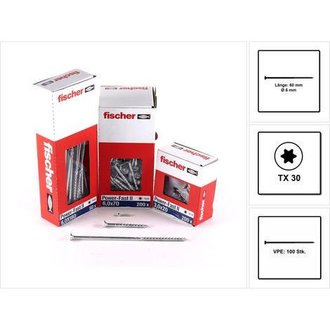 fischer Power-Fast II 6,0x60 SK blvz TG TX 100 100 Stk