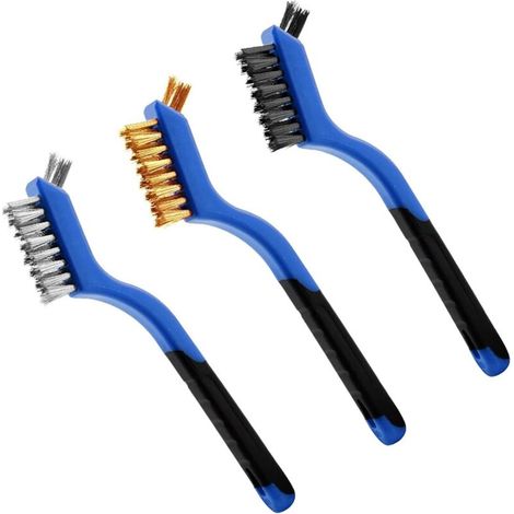 Brosse Métallique - Laiton Nylon Acier Inoxydable - Nettoyage Précision Espaces Restreints - Ensemble de 3 Pièces (1/5)