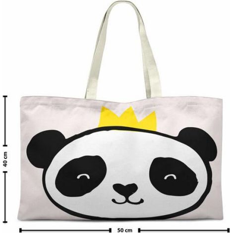 Sac Shopping - Sac Tote En Coton - 70 x 50 cm - Noir - Anse Longue Pour Épaule - 1 Pièce (1/2)