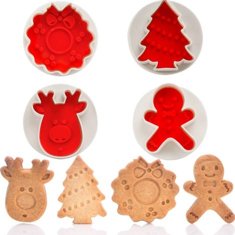 de 4 emporte pièces de Noël pour fondant biscuits et
