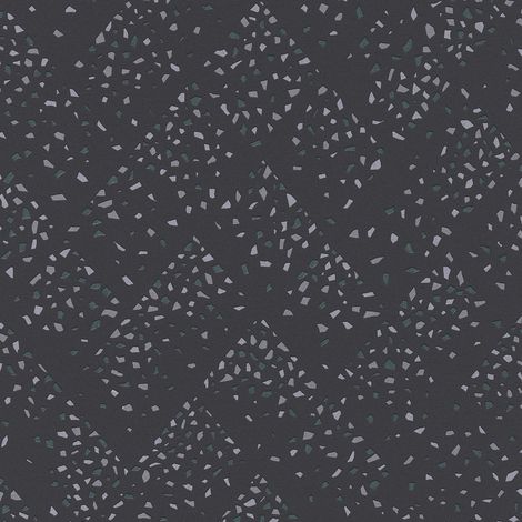 BRICOFLOR Papier peint terrazzo | Papier peint noir et argent | Papier peint terrazzo salle de bain & cuisine | Papier peint moderne design - 10,05 x 0,53 m (1/5)