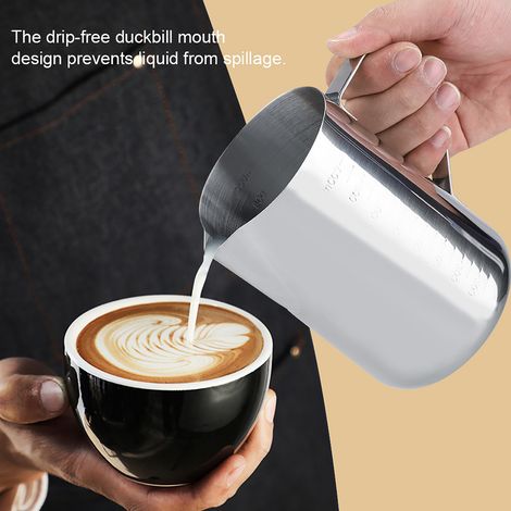Moussoir à lait en acier inoxydable, pichet à café pour latte art, verseuse 1000 ml (1/5)