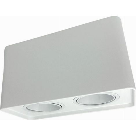 Portafaretto Doppio Orientabile Da Soffitto Bianco Per Faretto Gu10 Gu5.3 P34-b2 (1/5)