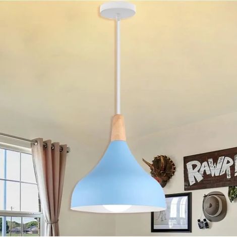 U-Do Suspension Luminaire Exquise E27 Lustre en Métal Bois Lampe illuminé design Vintage Lustre Plafonnier Intérieur Industriel - (1/4)