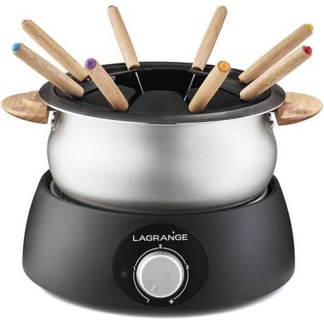 LAGRANGE Fondue Classic - 12 Gabeln - 900W - Helles Holz