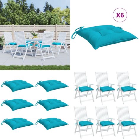 Stuhlkissen 6 Stk. Türkis 50x50x7 cm Oxford-Gewebe - Sitzkissen - Gartenkissen - Balkonkissen - Außendeko - Oxford-Gewebe - Home & Living (1/5)