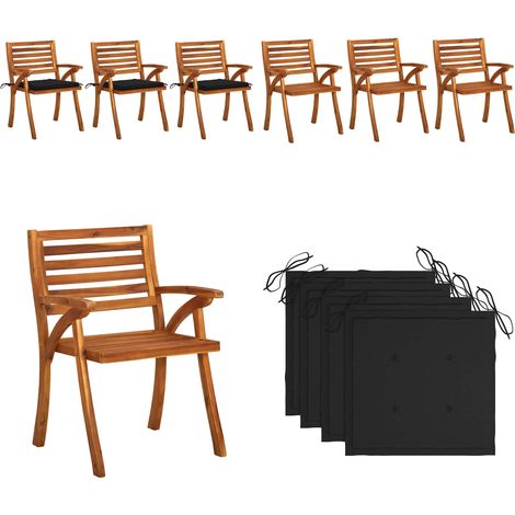Chaises à manger de jardin avec coussins lot de 3 Acacia massif - Chaise De Jardin - Fauteuil De Jardin - Acacia Massif - Meubles De Jardin - Mobilier De Jardin - Home & Living (1/5)