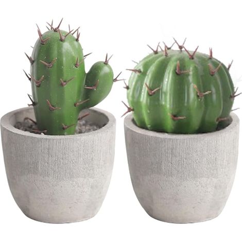 Faux Cactus en Pot Mini Décor Intérieur Plante Artificielle Réaliste 4.06X2.44X2.44 Pouces Simulation Bonsai pour Maison Bureau Salon (1/5)