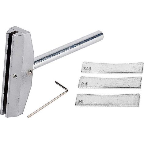 Druck- und Bundierwerkzeug für Bassgitarren mit radialen Messingeinsätzen, für Gitarren-Setup und -Wartung (silber). (1/5)