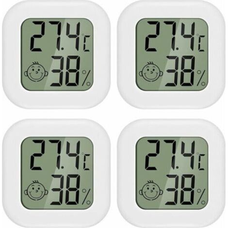 PAIRIER 4 pièces Mini LCD Thermomètre Hygromètre Interieur Termometre Maison Convient pour Les Chambres D'enfants,Les Chambres de Personnes âgées etc (1/5)