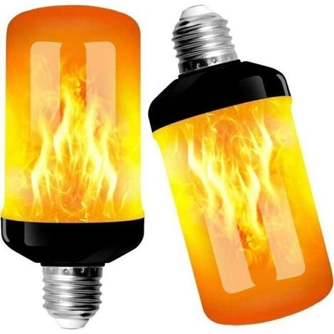 Set mit 2 LED-Flammenlampen, flackernder Verbrennungseffekt, klassische Vintage-Dekorationslampe mit E27-Fassung