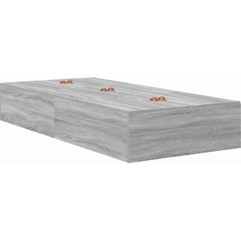 Lit simple,Lit adulte,Cadre de lit Sonoma gris 90 x 200 cm Bois d'ingénierie CFW4990071 (1/5)