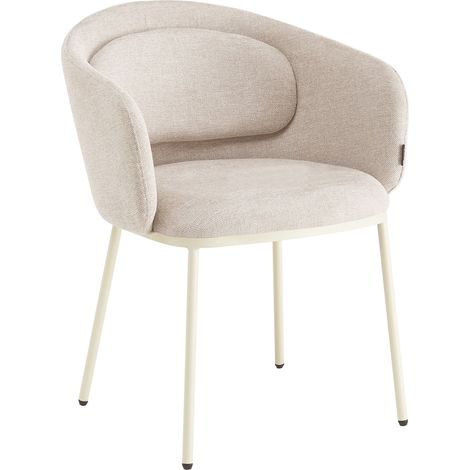 Silla tapizada Blumo, tela beige.