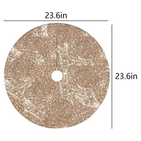 Tapis de sapin de Noël Zanvin doré 60 cm, tapis de sapin de Noël à paillettes, tapis de sapin de Noël en velours, tapis de sapin de Noël pailleté pour petit sapin de Noël, cadeau de Noël personnalisé (1/5)