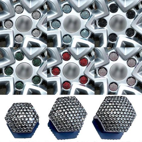Lot de 20 cache-écrous de roue de voiture, pour boulons de 17/19/21 mm, diamètre intérieur 21 mm, rose. (1/4)