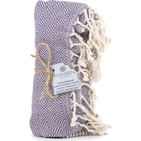 Serviette de Hammam Yasmeen Premium Lilas - Peshtemal (1/4)