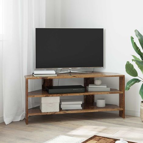 Meuble TV d’angle avec rangement en bois d’ingénierie bois ancien 102 x 40,5 x 45 cm - PANGIVO (1/5)