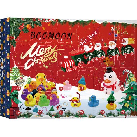 Calendrier de l'Avent de Noël de 24 jours avec compte à rebours et 24 canards en caoutchouc (1/5)