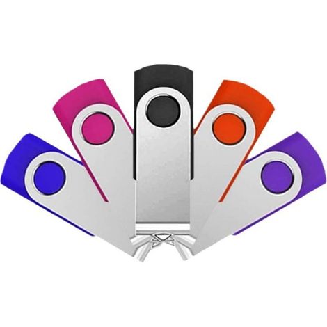 USB-Stick – 32 GB – USB 2.0 – Drehbar – Für Datenspeicherung und -übertragung – 5er-Pack (1/5)