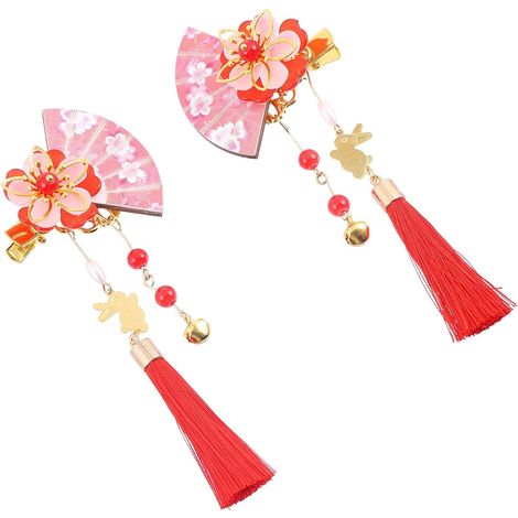 Pieces Japanese Fan Clip in Wood and Zinc Alloy (1/5)
