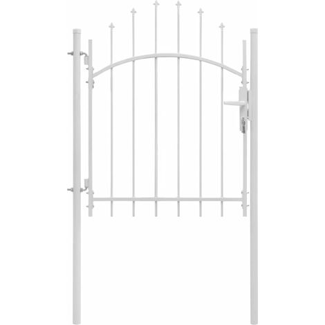vidaXL Garden Gate "Woerden" Steel 1x1,25 m White (1/5)