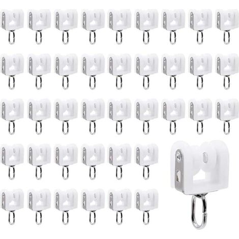 Jiajia AI, Rouleaux de Rail de Rideau Rouleaux de Rail, Plastique, 40 pièces pour jardin, terrasse et extérieu (1/4)