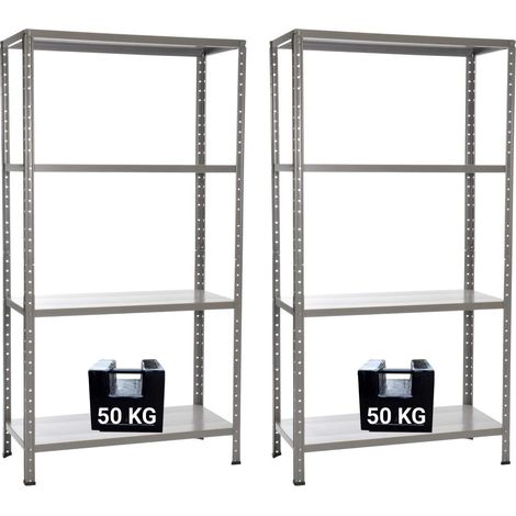 GRIMA PACCO DOPPIO CON 2 SCAFFALI COMPLETI 90 X 40 X 174 CM 4 RIPIANI 50 KG (1/5)