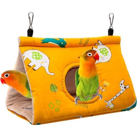 SABIR Hamac Oiseau Hiver Chaud Nid - d'oiseau Maison cage de cave suspendue Cabane Douillette Hamac en Peluche Douce Tente SCage À Oiseaux Perroquet Lit Chaud d'hiver Habitats pour Animaux (M (1/5)
