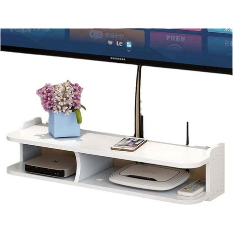Support mural pour routeur Wi-Fi, décodeur TV et étagère à 2 tiroirs. - AquaForge (1/2)