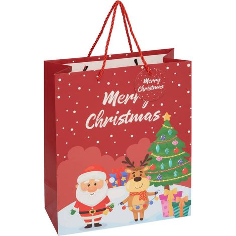Verspielte Weihnachtsmann-Geschenktüte, mittlere Größe - (1/5)
