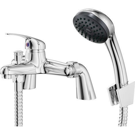 Wholesale Domestic Riviera Polished Chrome Bath Shower Mixer Tap with Shower Kit (1/5)