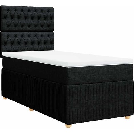 Maison Exclusive - Giroletto a Molle con Materasso Nero 100x200 cm in Tessuto (1/5)