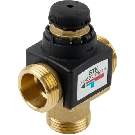 Mitigeur thermostatique, mitigeur thermostatique 3 voies, système de contrôle de la température de douche, filetage extérieur 35-60 °C, DN25 (1/5)